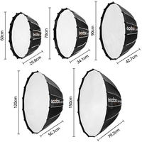 Godox Qr-p60t 60cm Qr-p90t 90cm Qr-p120t 120cm 150cm Boîte à lumière parabolique profonde à dégagement rapide + grille nid d'abeille pour flash photo
