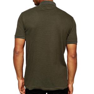 Camiseta de algodón con cuello acanalado para hombre, polo con textura de punto superb, ropa de color caqui - Product Image 2