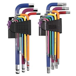 Clés hexagonales industrielles métriques multifonctionnelles pliantes <span class=keywords><strong>Torx</strong></span> 6 angles en acier au chrome-vanadium, 9 pièces - Product Image 1