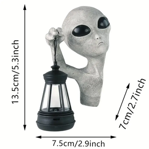Statue <span class=keywords><strong>extraterrestre</strong></span> en résine grise personnalisée Figurine <span class=keywords><strong>extraterrestre</strong></span> peinte à la main lanterne motif Animal sur le thème de l'anime décor de jardin nautique - Product Image 4