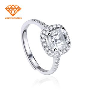 Bague de fiançailles personnalisée en or blanc massif 9k 14k 18k 1,0 carat 6,5 mm rond couleur D VVS Moissanite Diamant de laboratoire - Product Image 6