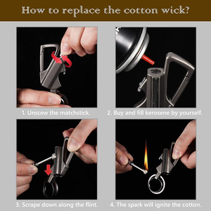 Encendedor de metal para acampar al aire libre, iniciador de fuego con pedernal, encendedor de llavero impermeable, encendedor permanente de supervivencia, regalo EDC - Product Image 5