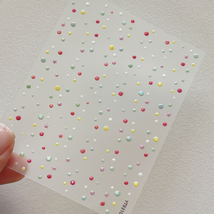 Pegatinas de uñas con forma de estrella y perlas en 3D, pegatinas de uñas con puntos redondos de Color macarrón, adornos bonitos para uñas para manicura profesional en casa - Product Image 3