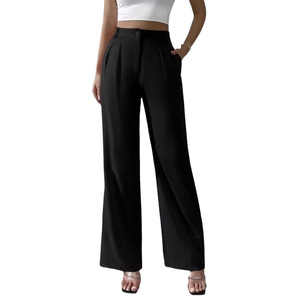 2024 di alta qualità nuovi <span class=keywords><strong>pantaloni</strong></span> eleganti Casual tinta unita <span class=keywords><strong>pantaloni</strong></span> larghi di fascia alta formale <span class=keywords><strong>pantaloni</strong></span> da donna - Product Image 2