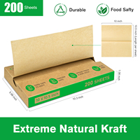 Boîte distributrice de feuilles de papier sulfurisé naturel kraft 10x10,5 pouces, pliées, antiadhésives et résistantes à la graisse pour friteuse à air
