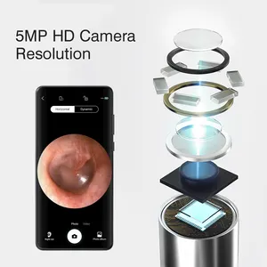 Kit removedor de cera de ouvido, removedor de cera usb recarregável 1080p auricular, mini otoscópio digital com câmera