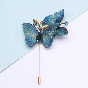 fine jewelry safety pin fabric butterfly brooches for Muslim women hijab scarf accessories