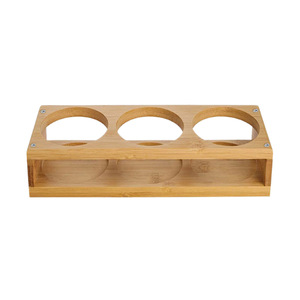 Bamboo <b>Spice</b> Rack 2 And 3 Hole Wooden Kitchen Storage Shelf For <b>Spice</b> <b>Jars</b> Minimalist Design - Product Image 5