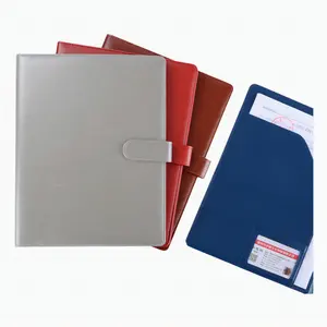 Custom A4 Delicate PU Leather Folio Clipboard Storage Box Folder Shape for School Office & Enterprise Use