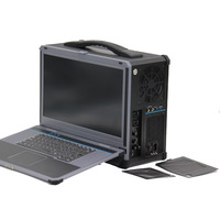 17.3 pouces Portable robuste industriel ordinateur portable châssis graphique PC poste de travail mobile avec 7 emplacements pour cartes pleine longueur