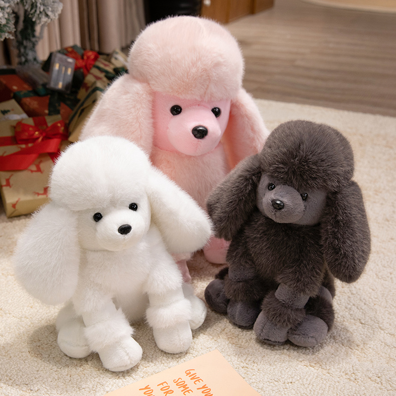 チャーミングで心地よいホワイトグレーぬいぐるみ犬ぬいぐるみは
