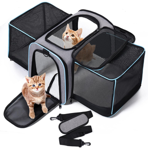 Two Sided Expandable Oxford <b>Pet</b> <b>Carrier</b> <b>Backpack</b> Zipper Eco-Friendly Sustainable Travel Bag Airline Approved for Small Animals - Product Image 1