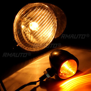 Faro Universal de 12V para motocicleta, luz antiniebla, color negro/cromado, para Honda, Yamaha, Kawasaki, Suzuki, Triump Cafe Racer - Product Image 3