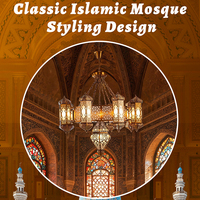 Lustre LED personnalisé pour mosquée, avec structure en fer, pour palais, salle à manger, salle de prière