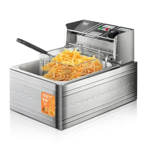 Commercial Stainless Steel Automatic Cooking 2500W Temperature Control Electric Deep Fryer