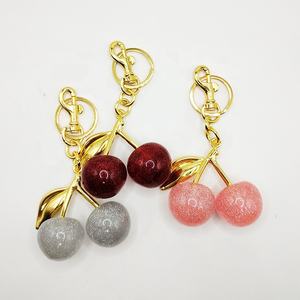 Fashion Crystal Cherry Keychain Pendant Personalized <b>Bag</b> Charm Fruit Jewelry Accessories for Women Girls Gifts - Product Image 5