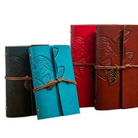 Diario de Viaje A6 de Cuero PU Vintage, Cuaderno de Hojas Sueltas Triple, Personalizable OEM/ODM, Regalo para Estudiantes
