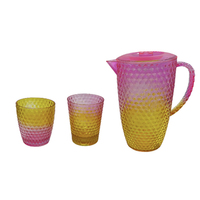 Sunup Rainbow Series PS Matériau Galvanoplastie Bouilloire Pichet avec Poignée Verres Écologiques pour Eau Thé pour Restaurants
