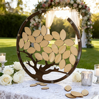 Livre d'or de mariage moderne de nouvelle conception en forme de feuilles d'arbre avec logo personnalisé, base en bois acrylique, modèle Teda Craft GBL