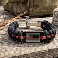 Bracelet tactique en paracorde de nylon, équipement de survie, kit d'urgence, porte-clés à manille métallique, équipement de camping, randonnée, escalade en plein air
