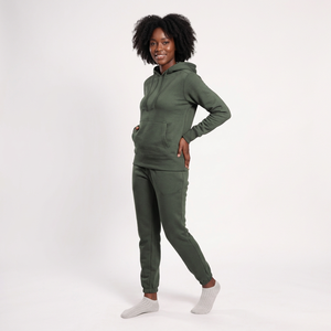 Ensemble Sportif Automne Femme Grande Taille : Sweat à Capuche Élégant Zippé 100% Coton et Pantalon Ample à Taille Élastique et Jambes Larges Ornées de Perles - Product Image 2