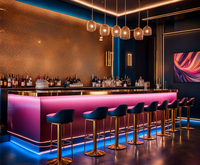 Comptoir de bar de luxe moderne et personnalisé avec éclairage LED pour bar à domicile et usage en centre commercial, garantie 10 ans