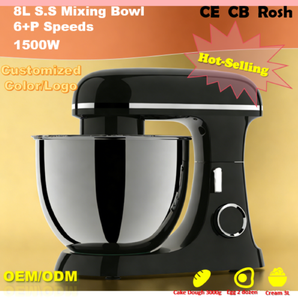 Blender de cuisine électrique multifonctionnel, mini robot culinaire automatique, 6L, 6 vitesses, crochet pétrisseur, design à levage de bol, boulangerie - Product Image 2