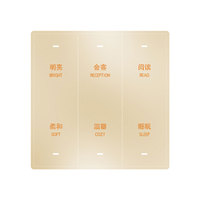 Orbita Champaign Gold Interrupteur mural à plaque 3 groupes Interrupteur d'éclairage unipolaire pour une utilisation en intérieur Tension maximale 250V personnalisable