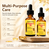 Huile de massage aux graines de vitamine E pressée à froid, sérum 100% pur de tocophérol 30ml pour le visage et le corps, réparation cutanée, soin des cicatrices et des vergetures