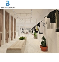 Meubles de magasin de vêtements de détail d'usine, présentoir mural pour vêtements, étagères, boutique de vêtements pour femmes, décoration