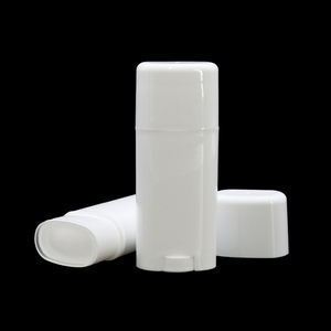 Empty Cosmetic Packaging White Plastic Oval Twist Up 30ml Stick Deodorant Container
