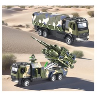 NOUVEAU 1:24 Modèle réduit de voiture militaire moulé sous pression avec ouverture de porte, capot moteur et ouverture de coffre, camion en alliage à tirer avec lumière sonore