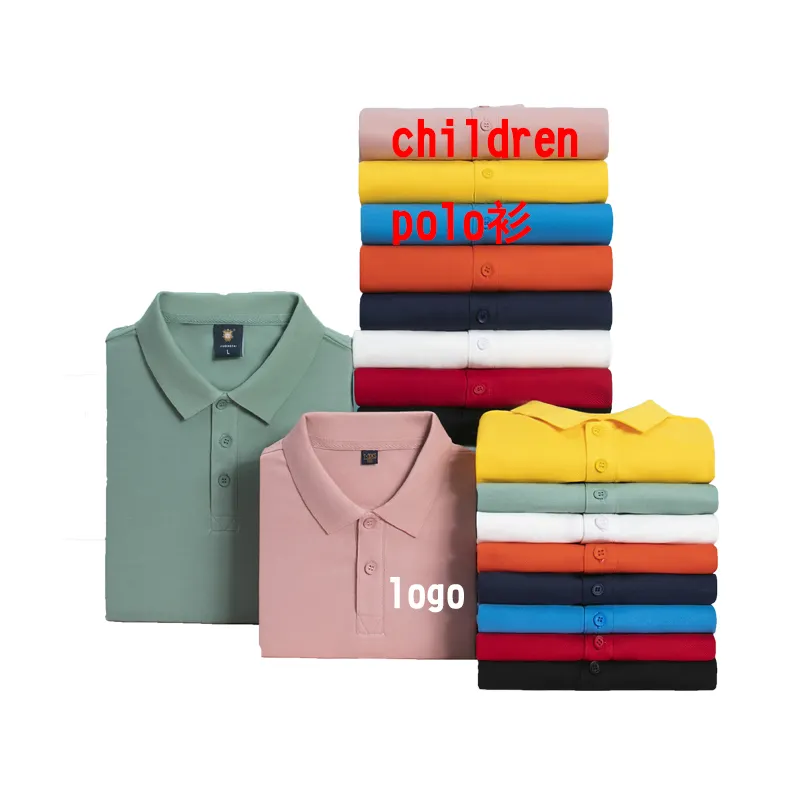 Fashion kids 100% cotton polo t shirts custom logo anti-pilling oversize 200 grams kids polo t-shirt