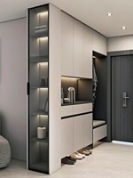 Meuble à chaussures moderne et minimaliste en bois pour l'entrée du salon, avec dimensions personnalisables pour la maison et l'appartement