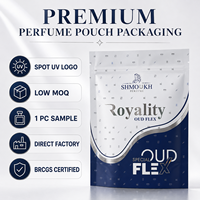 Sac d'emballage de luxe pour flacon de parfum, pochette personnalisée autoportante avec logo UV sélectif