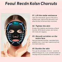 Masque facial intelligent à micro-courant alimenté par l'IA, infusé à l'acide kojique, anti-âge, liftant, raffermissant, tonifiant intelligent, masque noir