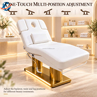 Table de soin électrique de luxe pour salon de beauté, 4 moteurs, chauffante, pour massage, traitement et spa, lit pour extensions de cils