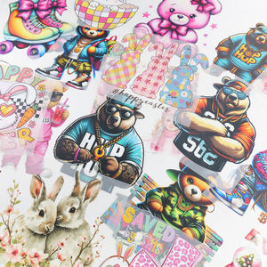 Diseños de Transferencias DTF de Chenilla con Motivos Florales, de Mardi Gras, Pascua y Bodas, con Dibujos Animados de Gatos, Conejos y Osos, para Camisetas Infantiles - Product Image 5