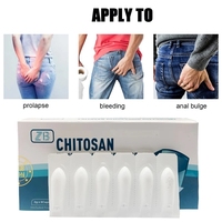 6 pièces/boîte Suppositoires à base de chitosane Zb pour hémorroïdes, gel bactériostatique pour douleurs hémorroïdaires et fissures anales