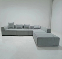 Canapé de grande taille en forme de L canapé en tissu avec chaise longue hôtel appartement meubles de salon canapé d'angle de forme unique