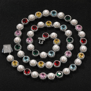 Stile <span class=keywords><strong>TIFFANI</strong></span> luce di lusso gioielli estivi per le donne della catena di moda collana di perle colorate bracciale in rame con zircone alla moda - Product Image 1