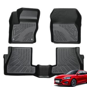 Venta caliente antideslizante negro 3 uds Tpe revestimientos de suelo delantero y trasero alfombra automotriz apta para <span class=keywords><strong>Ford</strong></span> <span class=keywords><strong>Focus</strong></span> 2012-2018 alfombrilla de coche - Product Image 3