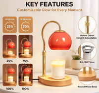 Lampe chauffe-bougie électrique avec minuterie et variateur d'intensité, idéale comme décoration d'intérieur, cadeau pour Thanksgiving et Noël