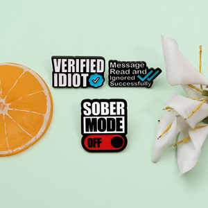 Sober Chế Độ Off Xác Minh Idiot Men Pins Hài Hước Satirical Trâm Cài Ve Áo Ba Lô Huy Hiệu Vui Báo Giá Đồ Trang Sức Quà Tặng Cho Bạn Bè - Product Image 2