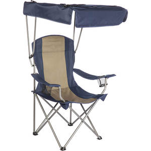 Chaise de camping pliable, <span class=keywords><strong>lit</strong></span> de loisirs, parasol, chaise de plage avec ombre - Product Image 3