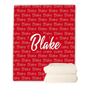 Tùy Chỉnh <span class=keywords><strong>Monogram</strong></span> Bé Cá Nhân Bé Lông Cừu Cá Nhân Sinh Nhật Bé Chăn Cho Cô Gái Cậu Bé Với Tên - Product Image 2