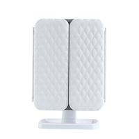 Miroir de maquillage LED avec design rotatif, interrupteur tactile, cadre en plastique, style minimaliste, utilisation domestique, forme rectangulaire