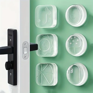 Butée de porte et protection murale auto-adhésive en PU, tampon de protection souple et réglable pour la protection de la maison et de la salle de bain - Product Image 1