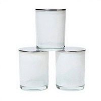 Bocaux à bougies en verre blanc translucide de 315 ml/10 oz (6 pièces/carton) - Couvercle hermétique en métal - Décoration de Noël pour la maison - Expédition en 3 jours EPE