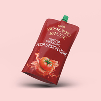 Sachet d'emballage personnalisé avec bec verseur pour sauce, ketchup, sauce tomate, sauce chili, sachet debout avec bec verseur